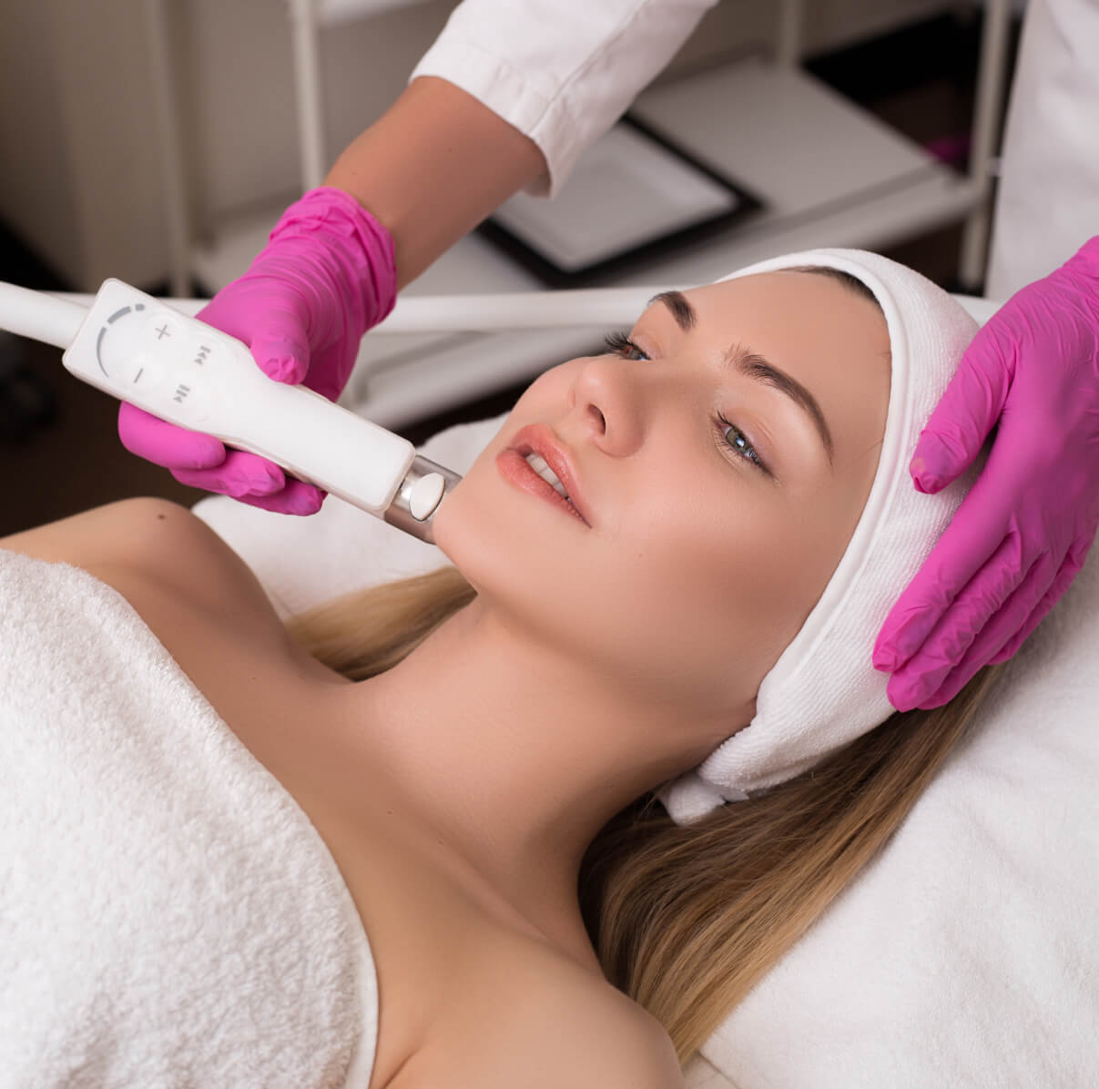 Radiofrequency skin tightening treatments for lines and wrinkles at Essential Aesthetics